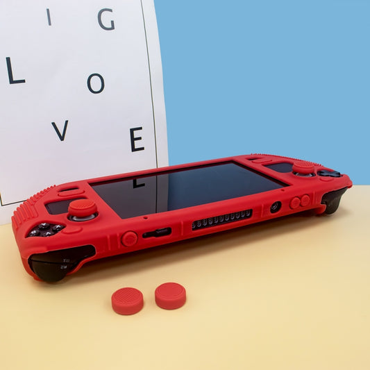 For Steam Deck V V4-1 Pocket Consoles Silicone Non-slip Protective Case with Holder Function(Red) by bashfashion