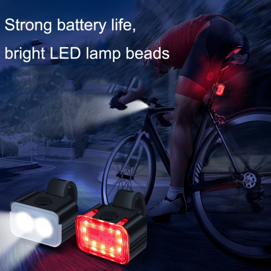 Bicycle Light USB Charging Outdoor LED Riding Lamp Set, Style: Front Light+Tail Light by bashfashion