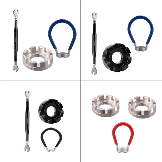 2 Silver 8 Port+Red Wrench Chrome Molybdenum Steel Mountain Bike Spoke Wrench Set by bashfashion