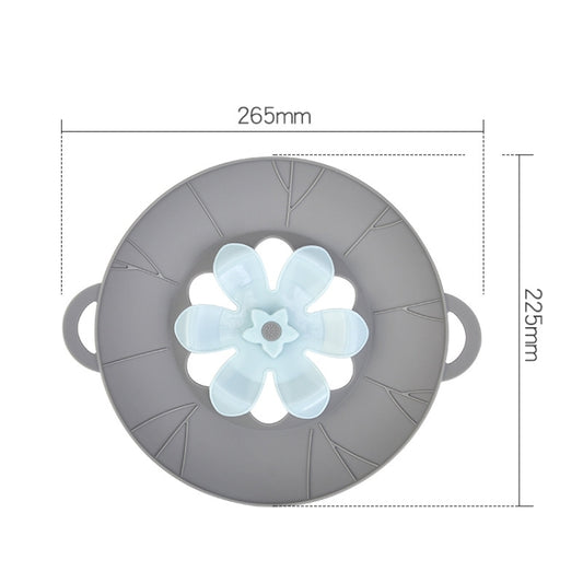 Silicone Flower Spill-proof Pot Lid Rotatable Pot Lid Kitchen Gadget, Size: 23cm Small Gray by bashfashion