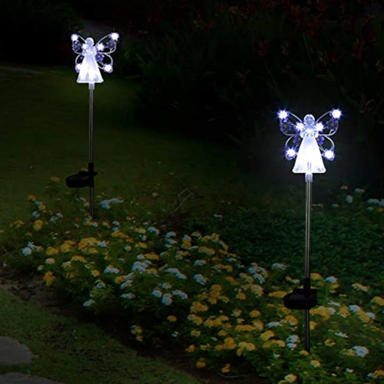 Solar Angel Garden Light Outdoor Decoration Patio Garden Ground Plug Light(Yellow) by bashfashion
