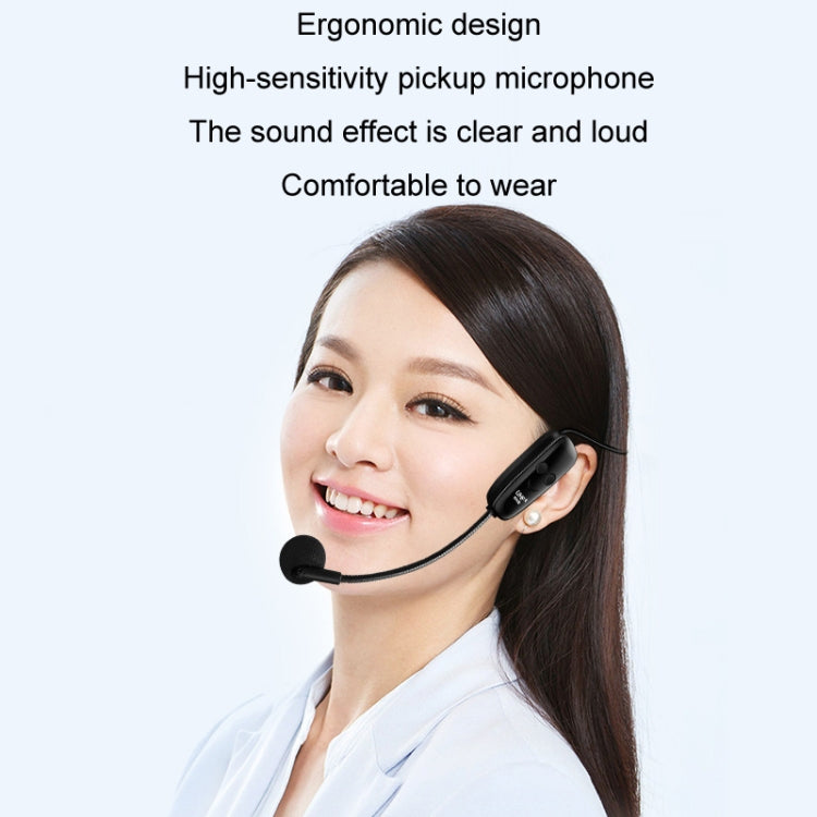 One For Two Outdoor Wireless Microphone Audio Headset Amplifier Loudspeaker(Black) by bashfashion