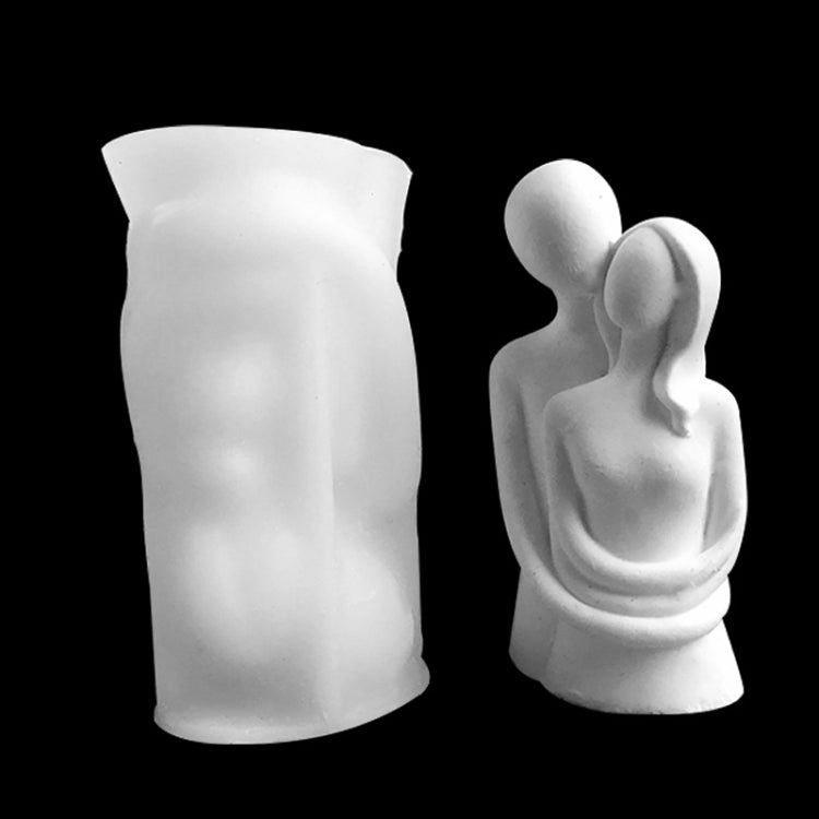 Q047 Portrait Hug Couple Candle Silicone Mold DIY Aromatherapy Gypsum Ornaments Cake Decorative Baking Mold by bashfashion
