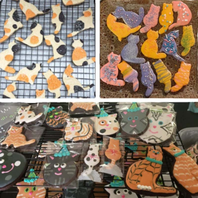 5pcs Cat Cookie Mold Stainless Steel DIY Baking Utensils(Style Random Delivery) by bashfashion