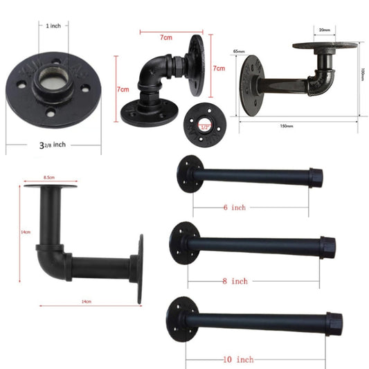 Wrought Iron Hanging Potted Plant Wall Shelf Water Pipe Shelf Flange by bashfashion