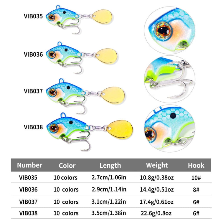 HENGJIA VIB035 Small Whirlwind Sequins Fake Bait Sinking Water VIB Lure, Size: 22g(2) by HENGJIA