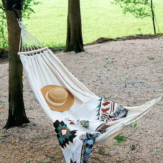 KLY829 Camping Indoor Hammock Outdoor Swing, Style: Classic Dual Beige by bashfashion