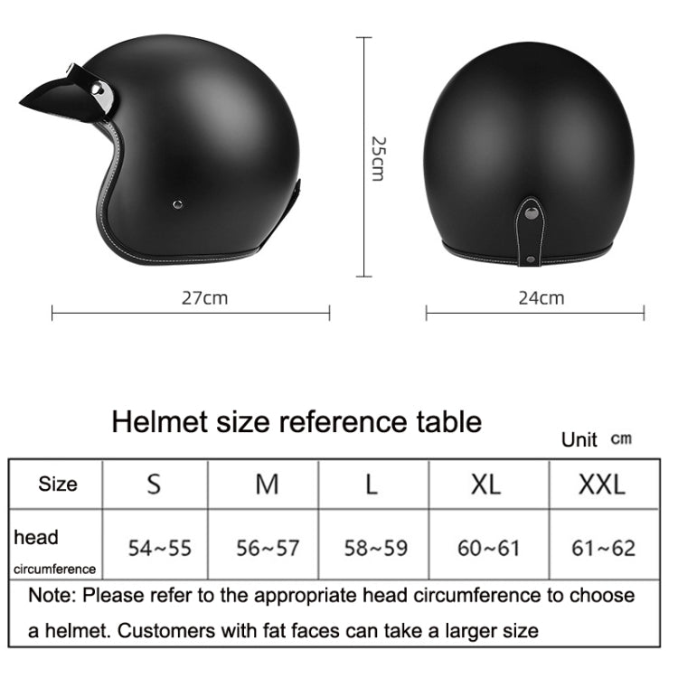 BYB 701 All Seasons Retro Motorcycle Helmet, Size: XXL(Bright Black) by BYB