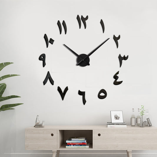 M030 India Digital Hanging Clock Home Decoration DIY Acrylic Clock(Black) by bashfashion