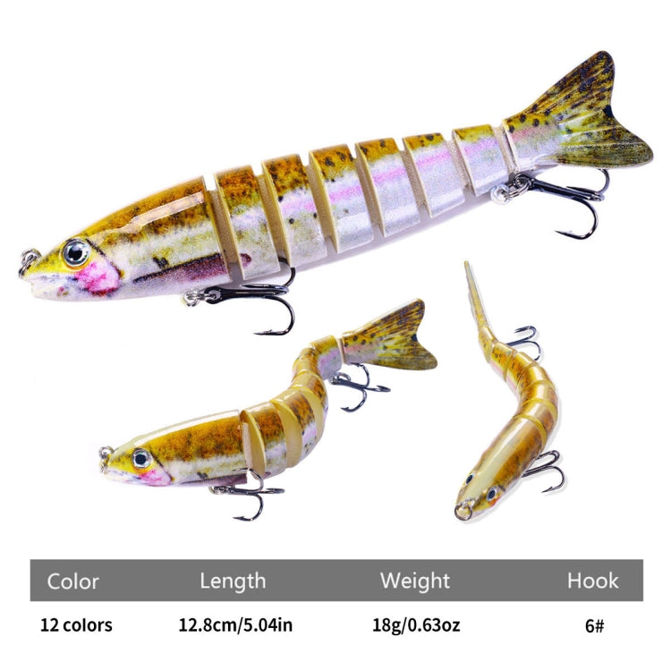HENGJIA JM064 Multi-section Fish Minnow Bionic Fake Lures Sea Fishing Sinking Lures, Size: 12.8cm 18g(7) by HENGJIA