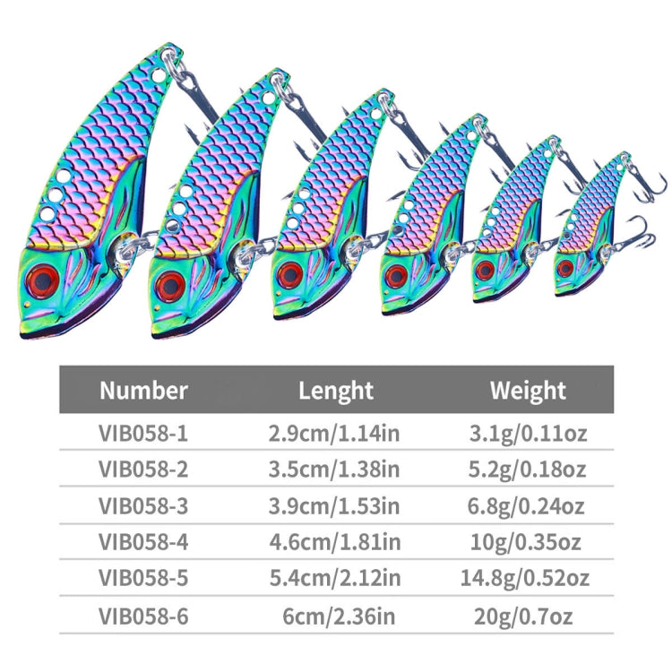 HENGJIA Metal VIB Micro-Bait Sequin Full Swimming Layer Fake Bait, Specification: 5g(With Fish Scale) by HENGJIA