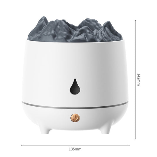 HS01 Simulation Flame Humidifier Home Aromatherapy Machine With Night Light(White) by bashfashion
