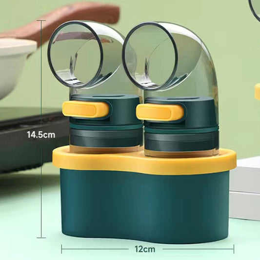 Home Kitchen Quantitative Salt Control Seasoning Jar, Color: 2pcs Blue With Base by bashfashion