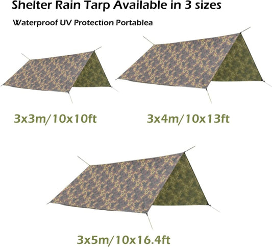 3X4m Waterproof Tent Tarp Square Canopy Polyester Sunshade Floor Mat(Camouflage) by bashfashion