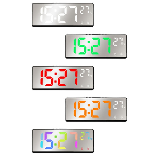 6631 LED Digital Display Multifunctional Electronic Clock Desktop Temperature Mirror Alarm Clock(White Light) by bashfashion