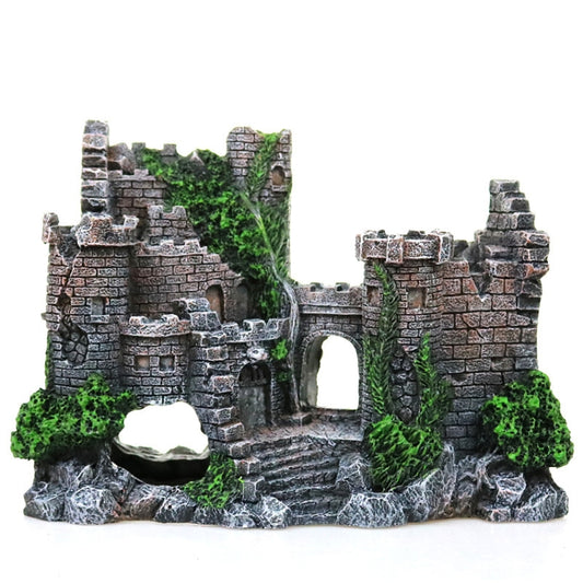 Fish Tank Ancient Castle Resin Decoration Aquarium Cavern Building Decoration by bashfashion
