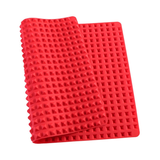 Silicone Pyramid Baking Chicken Mat Oil Filter Oil Separation Baking Mat BBQ Bread Cookie Oven Baking Mat(Red) by bashfashion