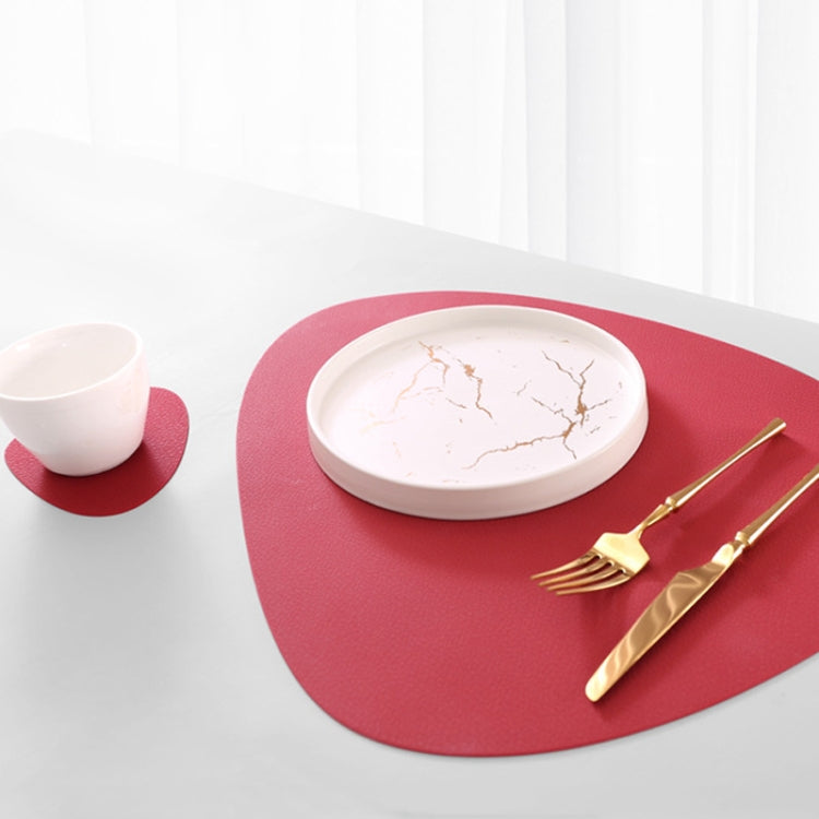Placemat+Coaster Silicone Placemat Insulation Texture Scalloped Cushion(Pink) by bashfashion