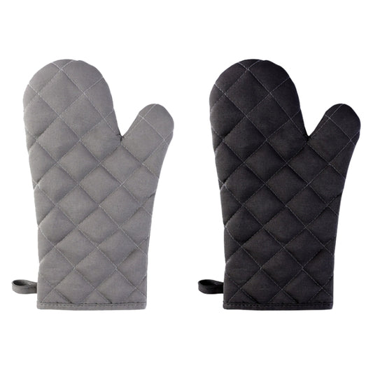 Cotton Insulated Diamond Thickened Gloves Hookable Storage Oven Microwave Baking Gloves(Gray) by bashfashion