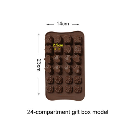 2pcs Silicone Chocolate Mold Jelly Christmas Candy Cake Mould, Style: Gift Box by bashfashion