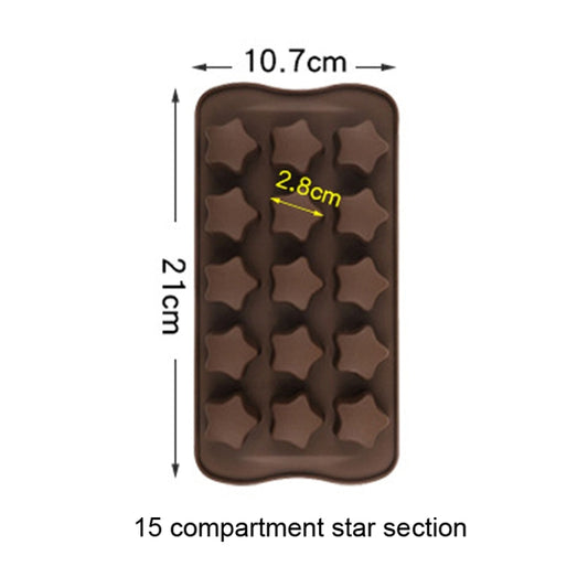 2pcs Silicone Chocolate Mold Jelly Christmas Candy Cake Mould, Style: Star by bashfashion