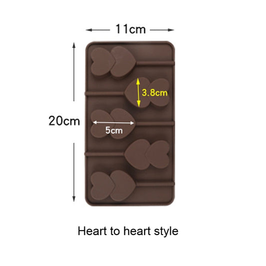 2pcs Silicone Chocolate Mold Jelly Christmas Candy Cake Mould, Style: Heart To Heart by bashfashion