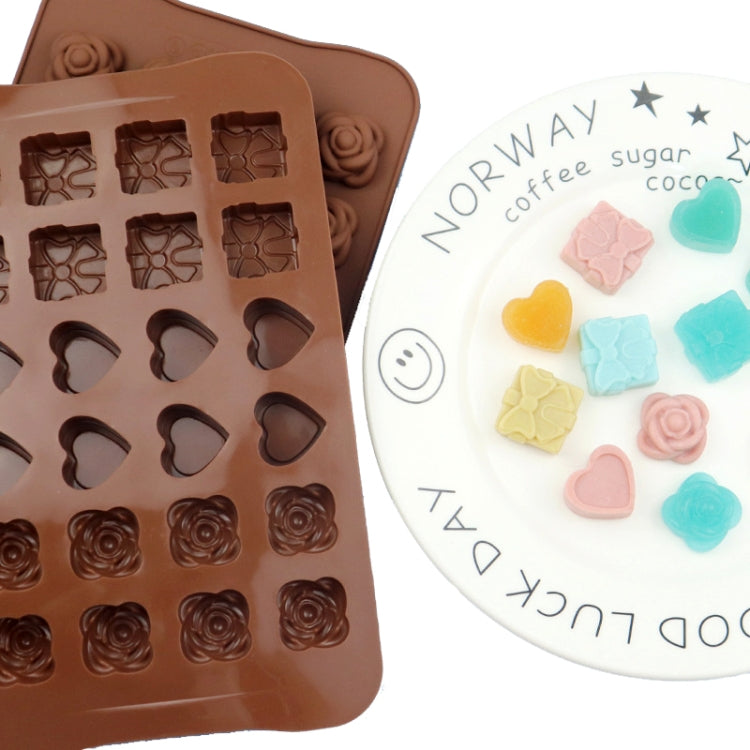 2pcs Silicone Chocolate Mold Jelly Christmas Candy Cake Mould, Style: Heart To Heart by bashfashion