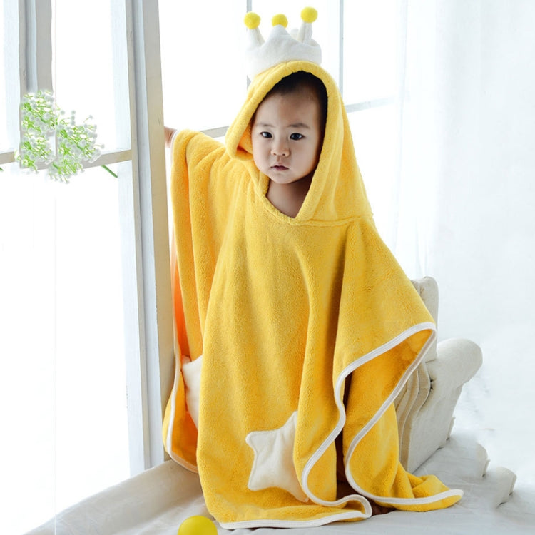 60x120cm Kids Bath Towel Thickened High Density Coral Fleece Hooded Cloak Water Absorbent Cape(White) by bashfashion