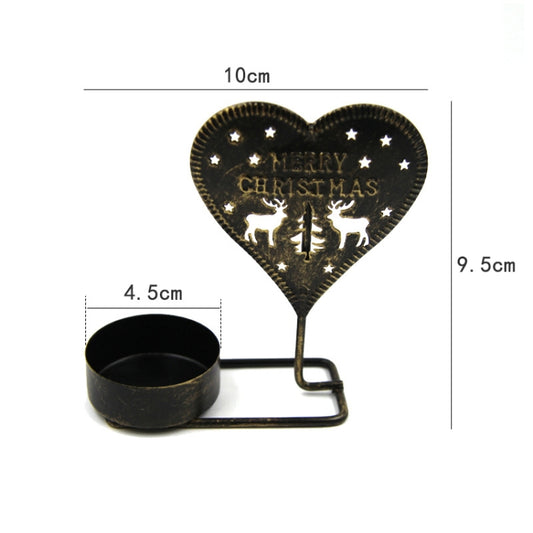 Christmas B Black Gold DH2303-03 Metal Retro Iron Art Candlesticks Ornament Table Candle Cup Decoration Props by bashfashion