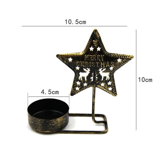 Christmas C Black Gold DH2303-03 Metal Retro Iron Art Candlesticks Ornament Table Candle Cup Decoration Props by bashfashion
