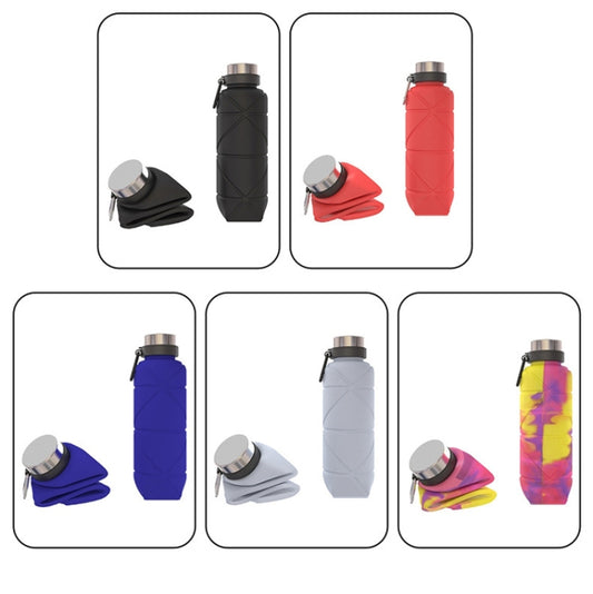 700ml Outdoor Silicone Folding Water Cup Telescopic Water Bottle Travel Drinking Cup With Carabiner(Grey) by bashfashion