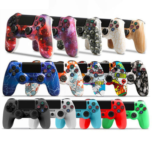 For PS4 Wireless Bluetooth Game Controller With Light Strip Dual Vibration Game Handle(Skeleton) by bashfashion