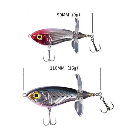 DF065 9g Double Paddle Tractor Surface Tether Roadrunner Fake Lure Long-distance Casting Lure(Champagne) by bashfashion