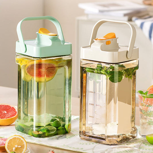 3.5L Refrigerator Cold Kettle With Faucet Household Large Capacity Cold Brew Pot(Light Green) by bashfashion