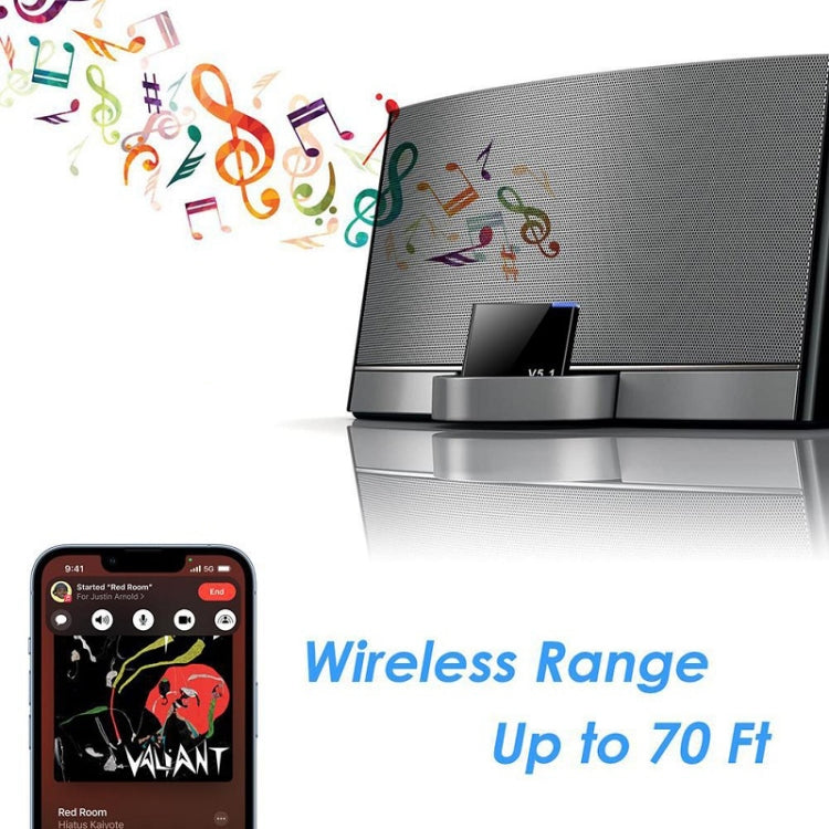 Bluetooth 5.1 30Pin Audio Receiver I-WAVE Adapter by bashfashion