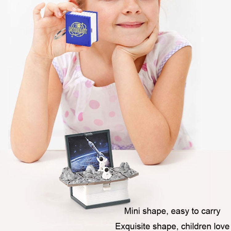 Stereo Folding Book Keychain Kids Educational Toys(Space Astronaut Gray) by bashfashion