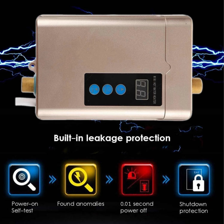 AU Plug 4000W Electric Water Heater With Remote Control Adjustable Temperate(Gold) by bashfashion