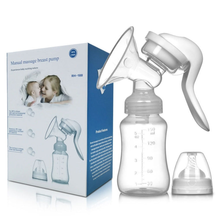 Adjustable Force Breast Pump 2 in 1 Manual Breast Pump Maternity Products(White) by bashfashion