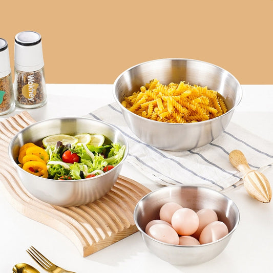 22cm 304 Stainless Steel Cooking Basin With Scale Thickening Mixing Basin Salad Bowl by bashfashion