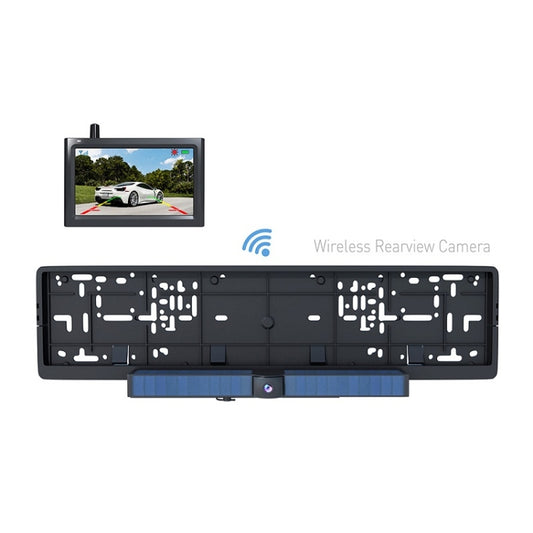 Solar Powered Rear View System Reversing Wireless Transmission Car Camera Display(RC01) by bashfashion