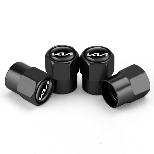3sets/12pcs For KIA KN Car Tire Valve Core Decorative Metal Cap(Black) by bashfashion