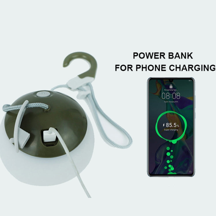 Retro Camping Lantern Rechargeable Haning Hook Night Light(Green) by bashfashion