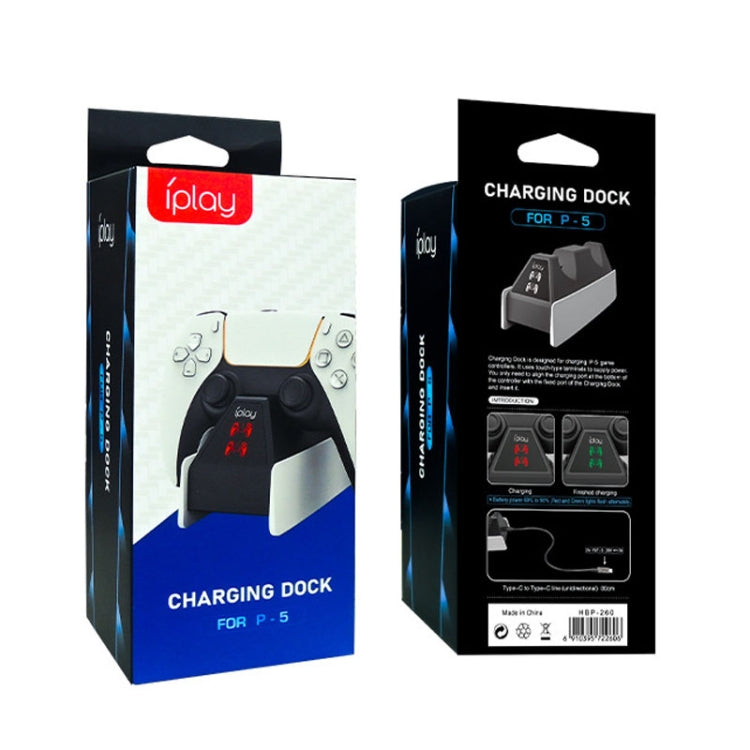 iplay HBP-260 For PS5 Handle Charging Seat Electric Game Handle Fast Charging Seat(Black) by iplay