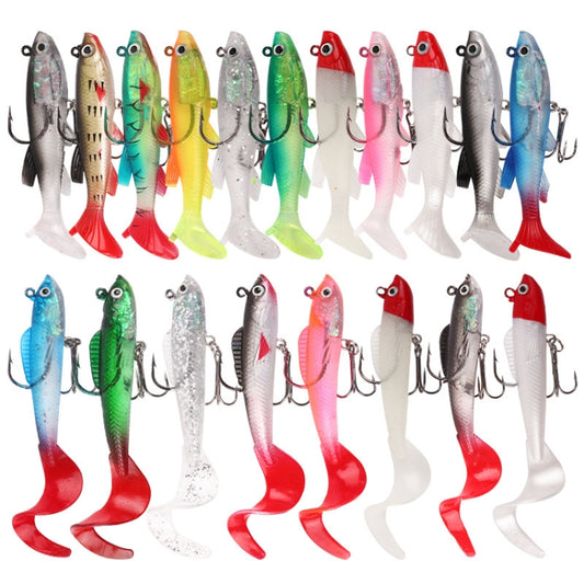 5pcs Roadrunner Soft Lures Leadheads Luminous Lures(White Reel Tail) by bashfashion