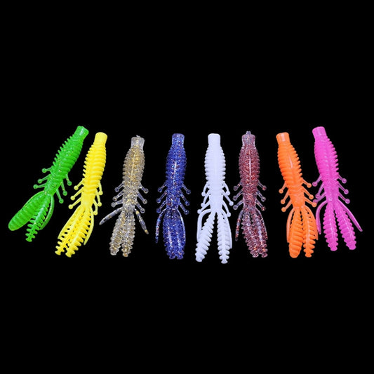 50pcs Small Reverse Threaded Floating Inverted Shrimp Bait(Flash Gold) by bashfashion