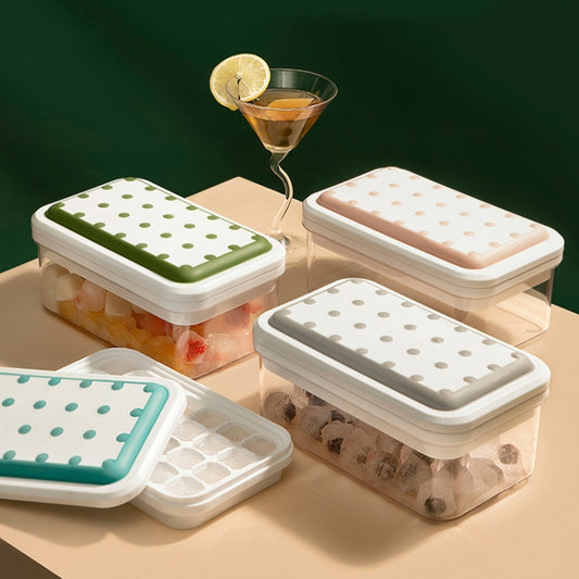 Double Llayer Ice Mold Folding Lid Press Ice Box(Green) by bashfashion