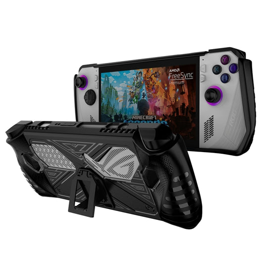 For Asus ROG Ally Game Console TPU Soft Cover With Holder Bracket(Black) by bashfashion