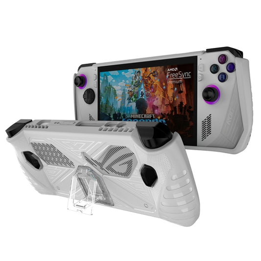 For Asus ROG Ally Game Console TPU Soft Cover With Holder Bracket(White) by bashfashion