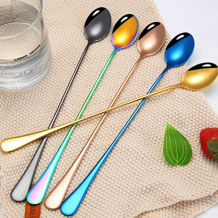 304 Stainless Steel Long Handle Thickened Pointed Spoon Coffee Ice Drink Mixing Spoon, Color: Stainless Steel Color by bashfashion