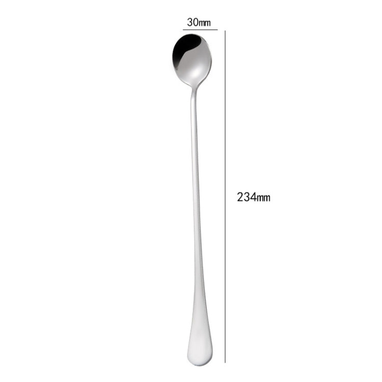 304 Stainless Steel Long Handle Thickened Round Spoon Coffee Ice Drink Mixing Spoon, Color: Titanium Gold by bashfashion
